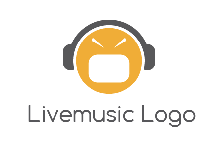 abstract face wearing headphone symbol