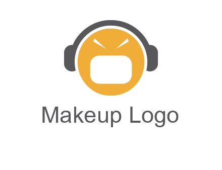 abstract face wearing headphone symbol