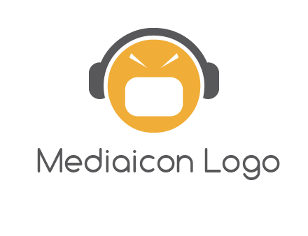 abstract face wearing headphone symbol