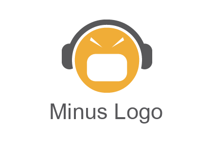abstract face wearing headphone symbol