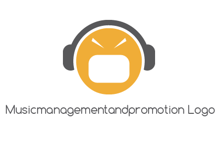 abstract face wearing headphone symbol