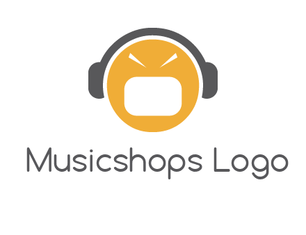 abstract face wearing headphone symbol