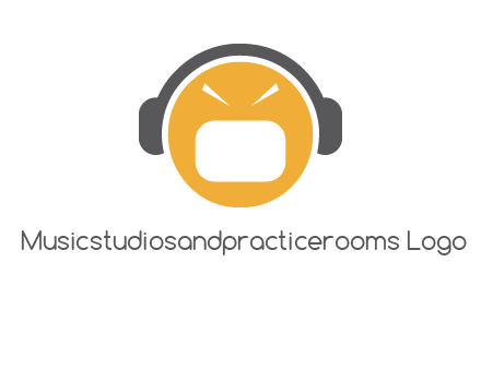 abstract face wearing headphone symbol