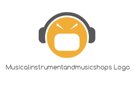 abstract face wearing headphone symbol