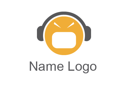 abstract face wearing headphone symbol