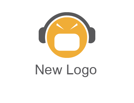abstract face wearing headphone symbol