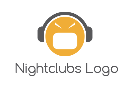 abstract face wearing headphone symbol