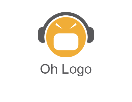 abstract face wearing headphone symbol