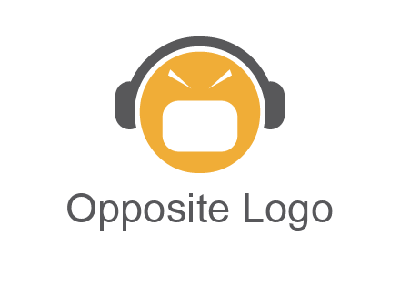 abstract face wearing headphone symbol