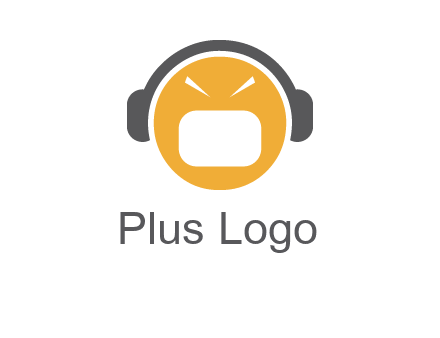 abstract face wearing headphone symbol