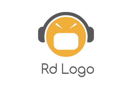 abstract face wearing headphone symbol