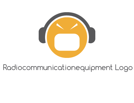 abstract face wearing headphone symbol