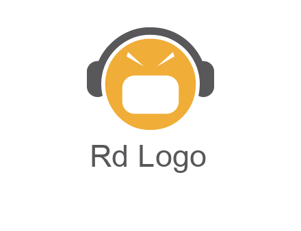 abstract face wearing headphone symbol