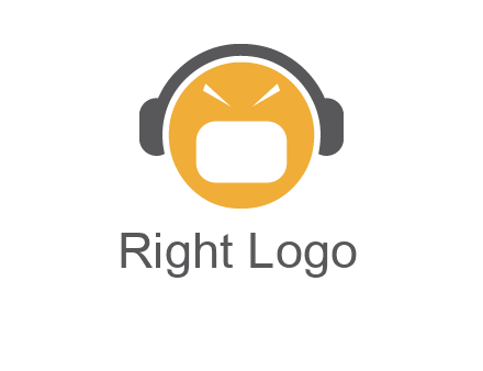 abstract face wearing headphone symbol