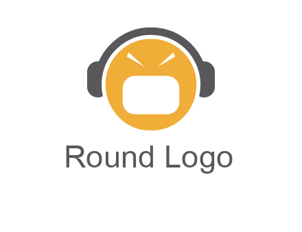 abstract face wearing headphone symbol