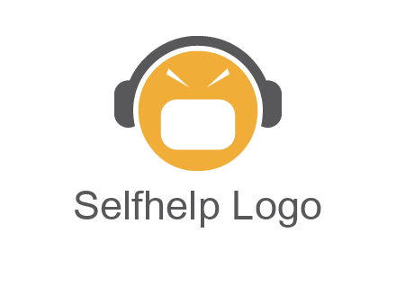 abstract face wearing headphone symbol