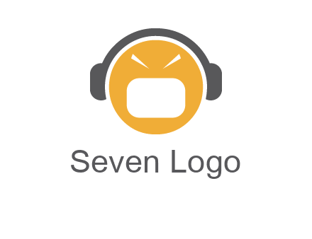 abstract face wearing headphone symbol
