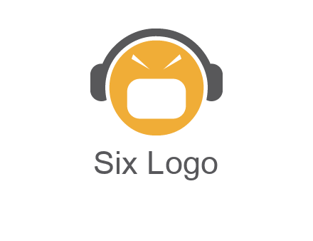 abstract face wearing headphone symbol