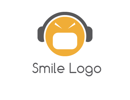 abstract face wearing headphone symbol