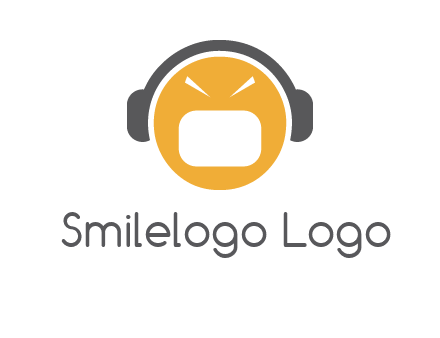 abstract face wearing headphone symbol