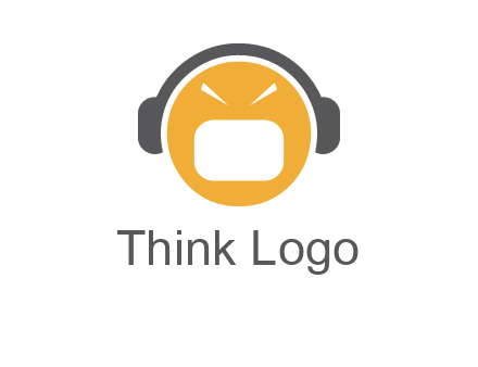 abstract face wearing headphone symbol
