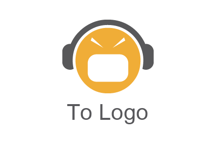 abstract face wearing headphone symbol
