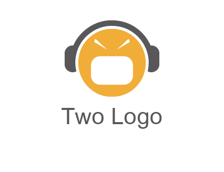 abstract face wearing headphone symbol