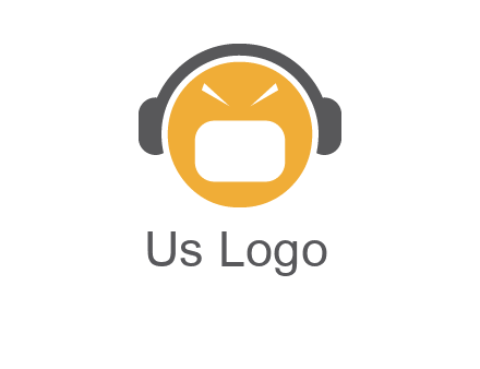 abstract face wearing headphone symbol