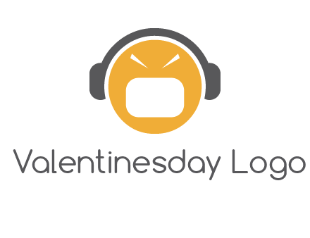 abstract face wearing headphone symbol
