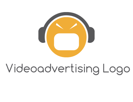 abstract face wearing headphone symbol