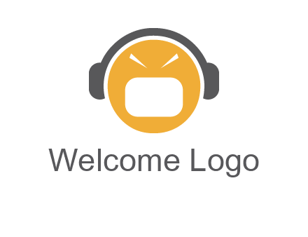 abstract face wearing headphone symbol