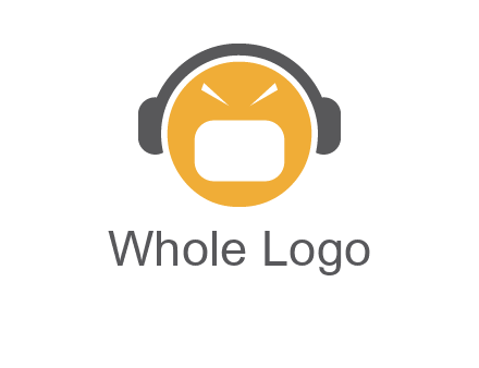 abstract face wearing headphone symbol