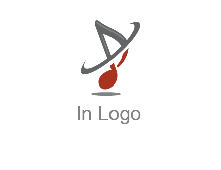 swoosh around music note logo
