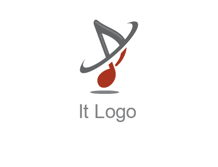 swoosh around music note logo
