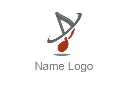 swoosh around music note logo