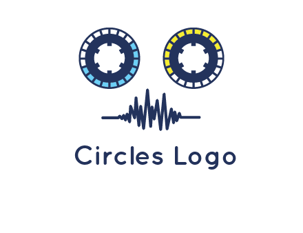cassette reel with sound waves logo
