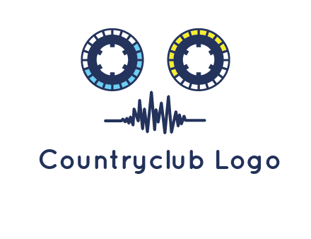 cassette reel with sound waves logo