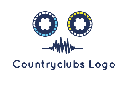 cassette reel with sound waves logo