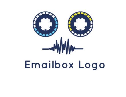 cassette reel with sound waves logo