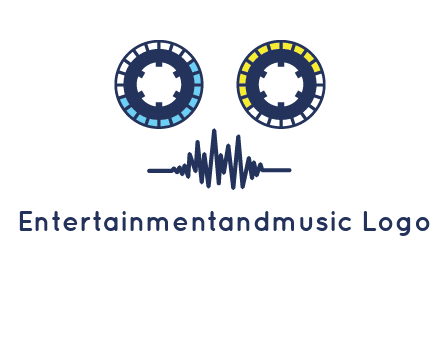cassette reel with sound waves logo