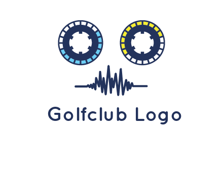 cassette reel with sound waves logo