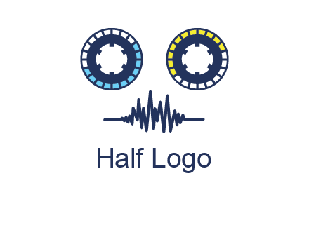 cassette reel with sound waves logo
