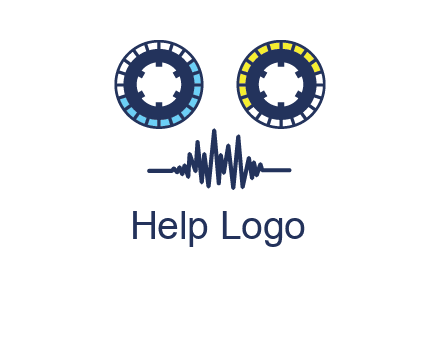 cassette reel with sound waves logo