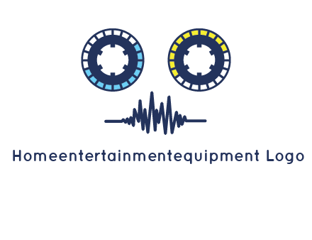 cassette reel with sound waves logo
