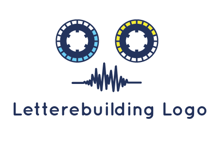 cassette reel with sound waves logo