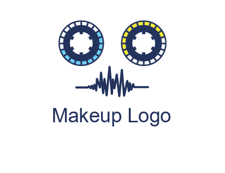 cassette reel with sound waves logo