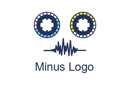 cassette reel with sound waves logo