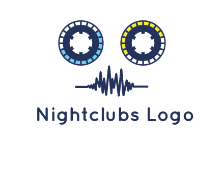 cassette reel with sound waves logo
