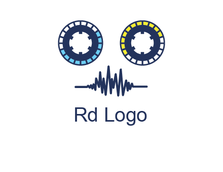 cassette reel with sound waves logo