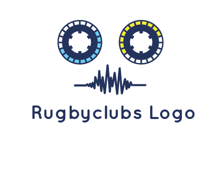 cassette reel with sound waves logo